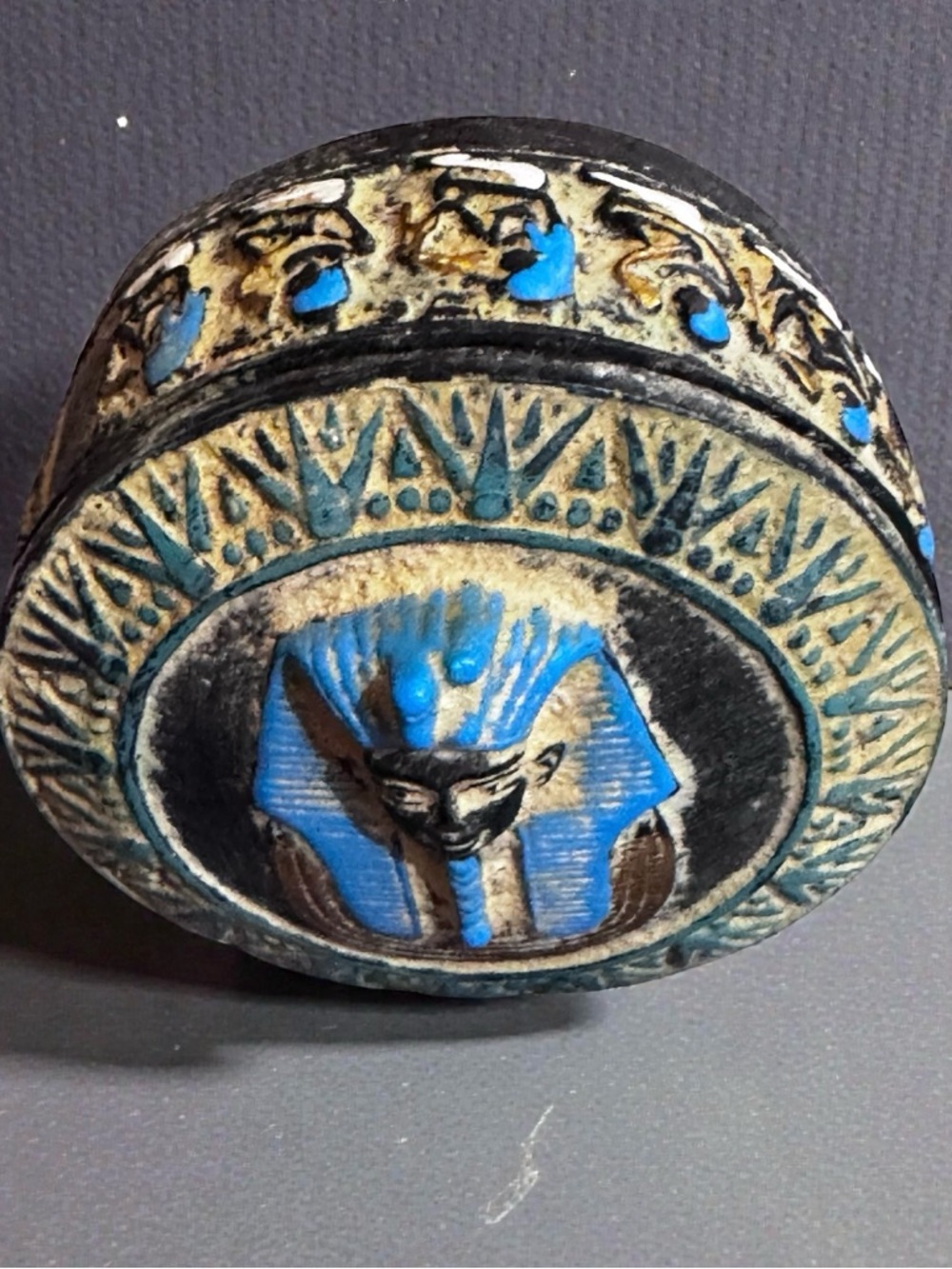 Ancient Egyptian Pharaonic Stone Carved Jewelry Box. New. - Picture 2 of 14